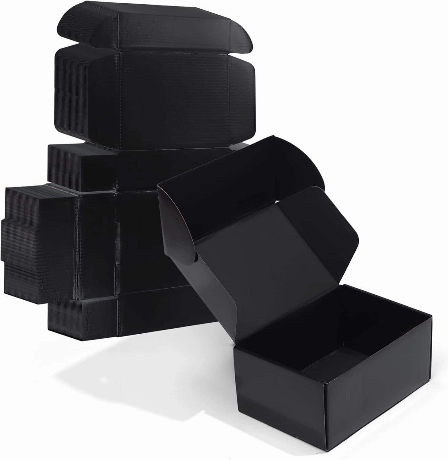 ZBEIVAN 9x6x4 Black Small Shipping Boxes, 20 Packs Corrugated Cardboard Mailer Boxes for Packaging Small Business Mailing Gifts Wrap Boxes with Lids