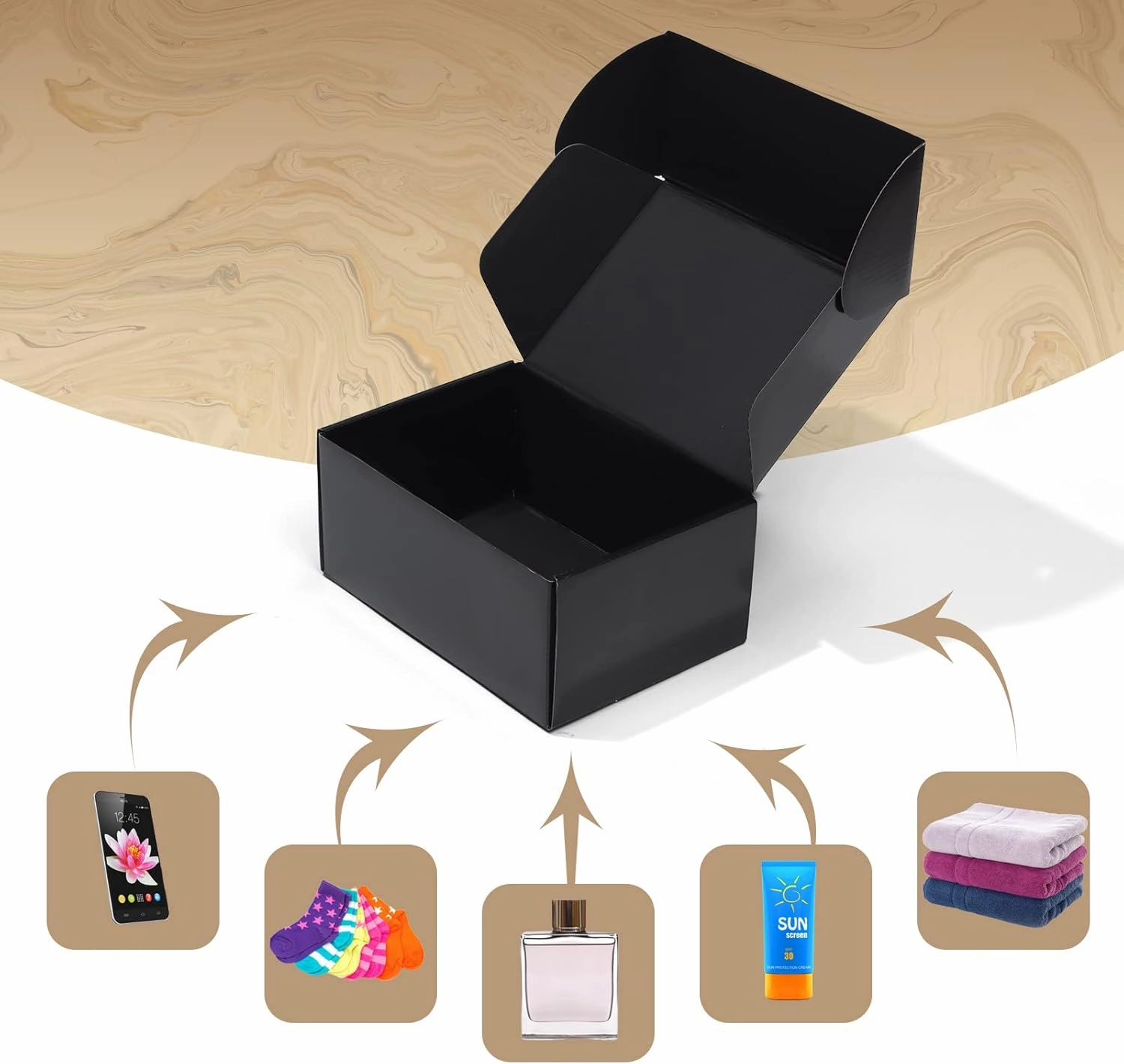 ZBEIVAN 9x6x4 Black Small Shipping Boxes, 20 Packs Corrugated Cardboard Mailer Boxes for Packaging Small Business Mailing Gifts Wrap Boxes with Lids