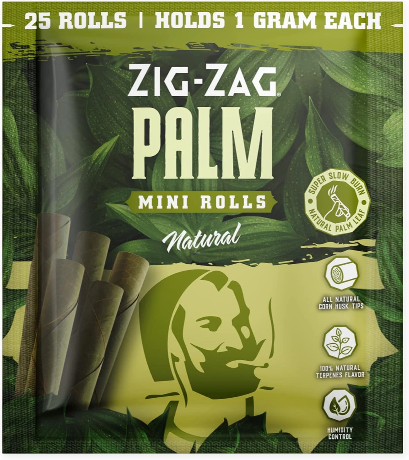ZIG-ZAG Pre Rolled Cones - Palm Mini Rolls (25 Pack) - Natural Flavor - Natural Palm Cone Rolling Papers