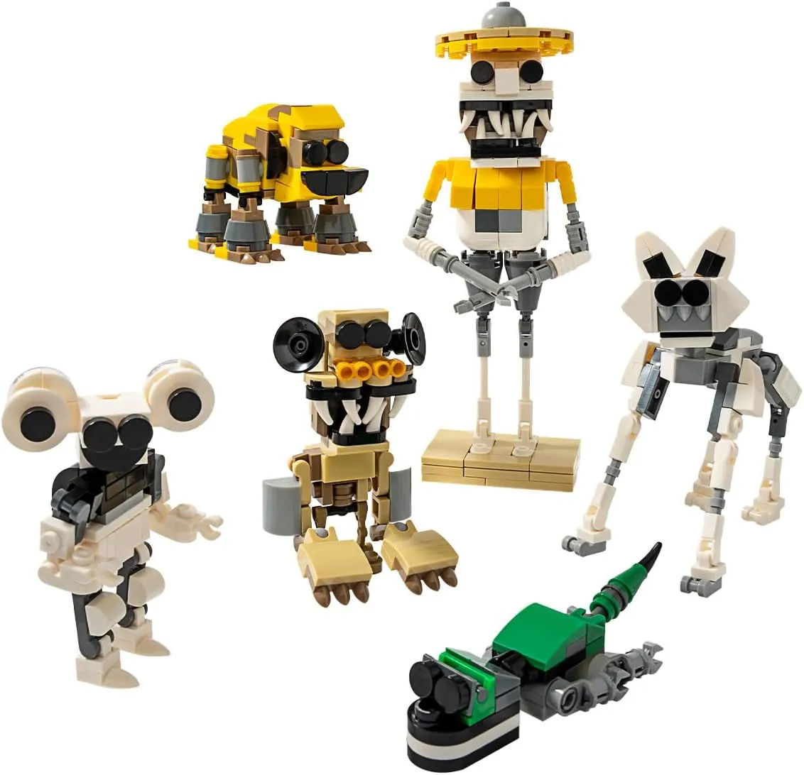 Zoo Monster Set MOC Building Blocks,Keeper，Koala, Lizard，Cow, Fox,Monkey Toys,DIY Model Building Bricks for Boys 13  and Adults(6 in 1)(488PCS)