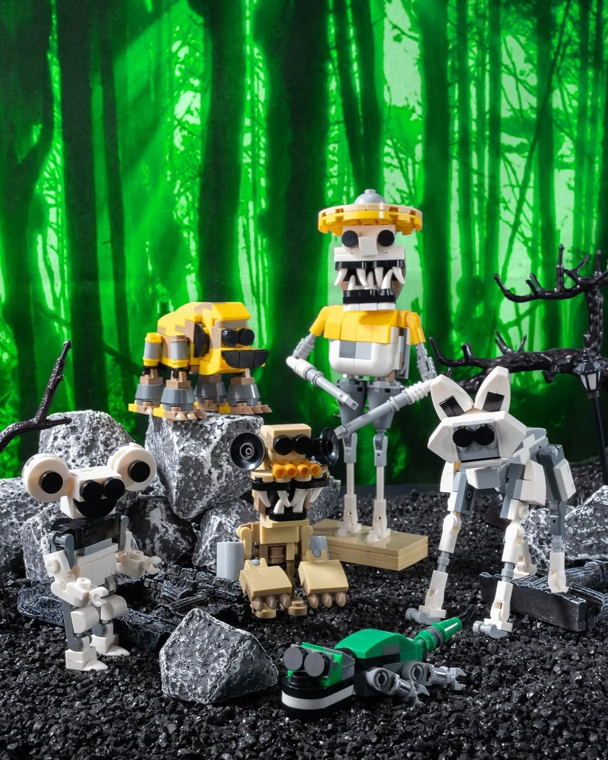 Zoo Monster Set MOC Building Blocks,Keeper，Koala, Lizard，Cow, Fox,Monkey Toys,DIY Model Building Bricks for Boys 13  and Adults(6 in 1)(488PCS)