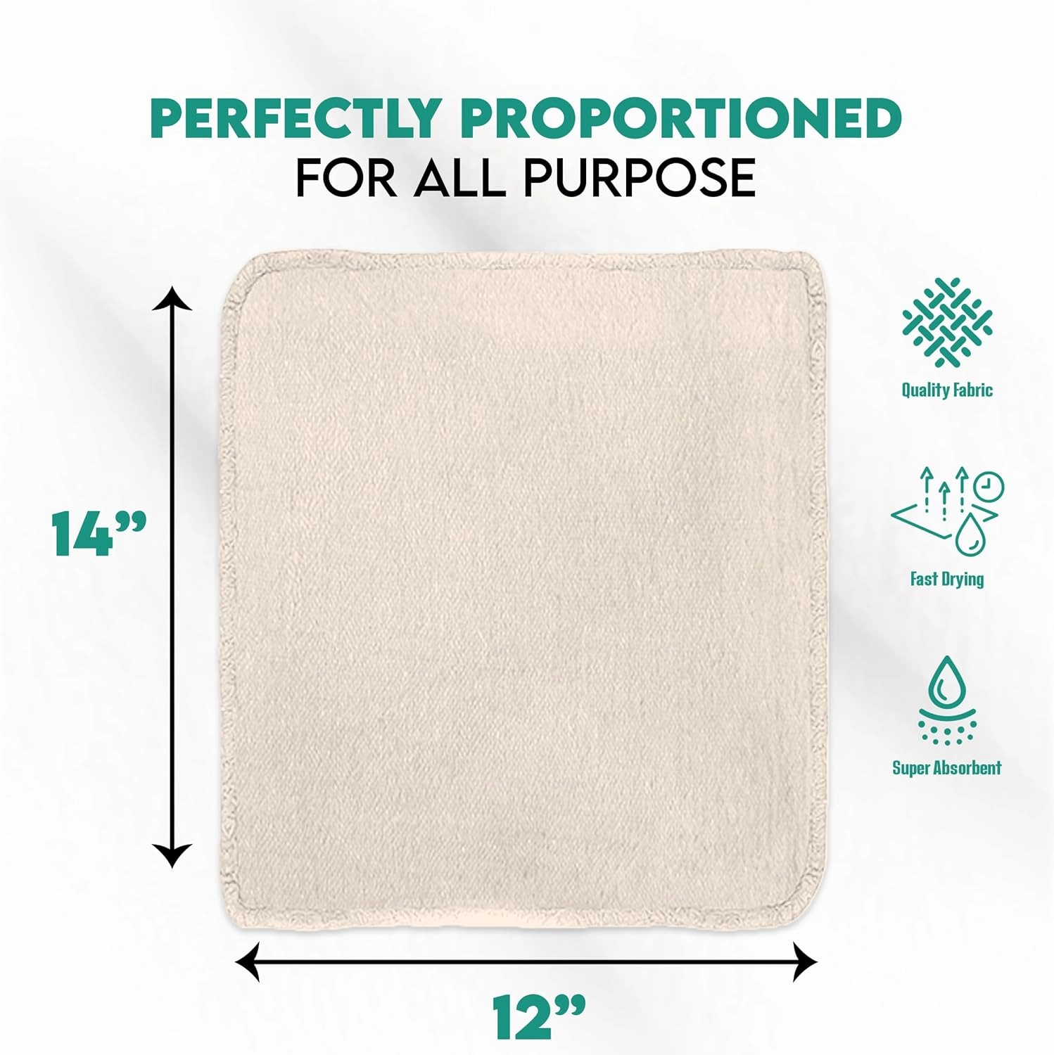 ZUPERIA Shop Towels (14" x 12" Inches - Pack of 100) Commercial Grade Cleaning Rags Bulk for Garages, Automobiles, Industries and Homes (White)